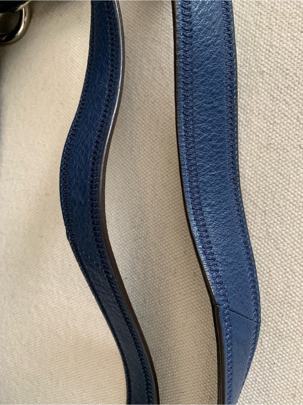 B Makowsky Navy Leather textured Tote Shoulder Bag Y2 K - Picture 12 of 12